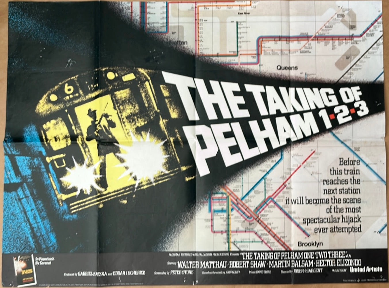 The Taking Of Pelham One Two Three (1974) Original UK Quad Movie Poster