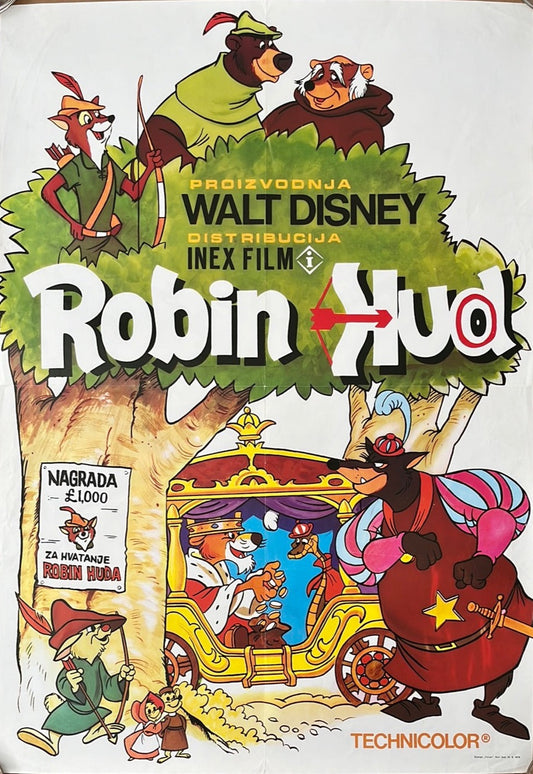 Walt Disney's Robin Hood Original Yugoslavian Cinema Poster