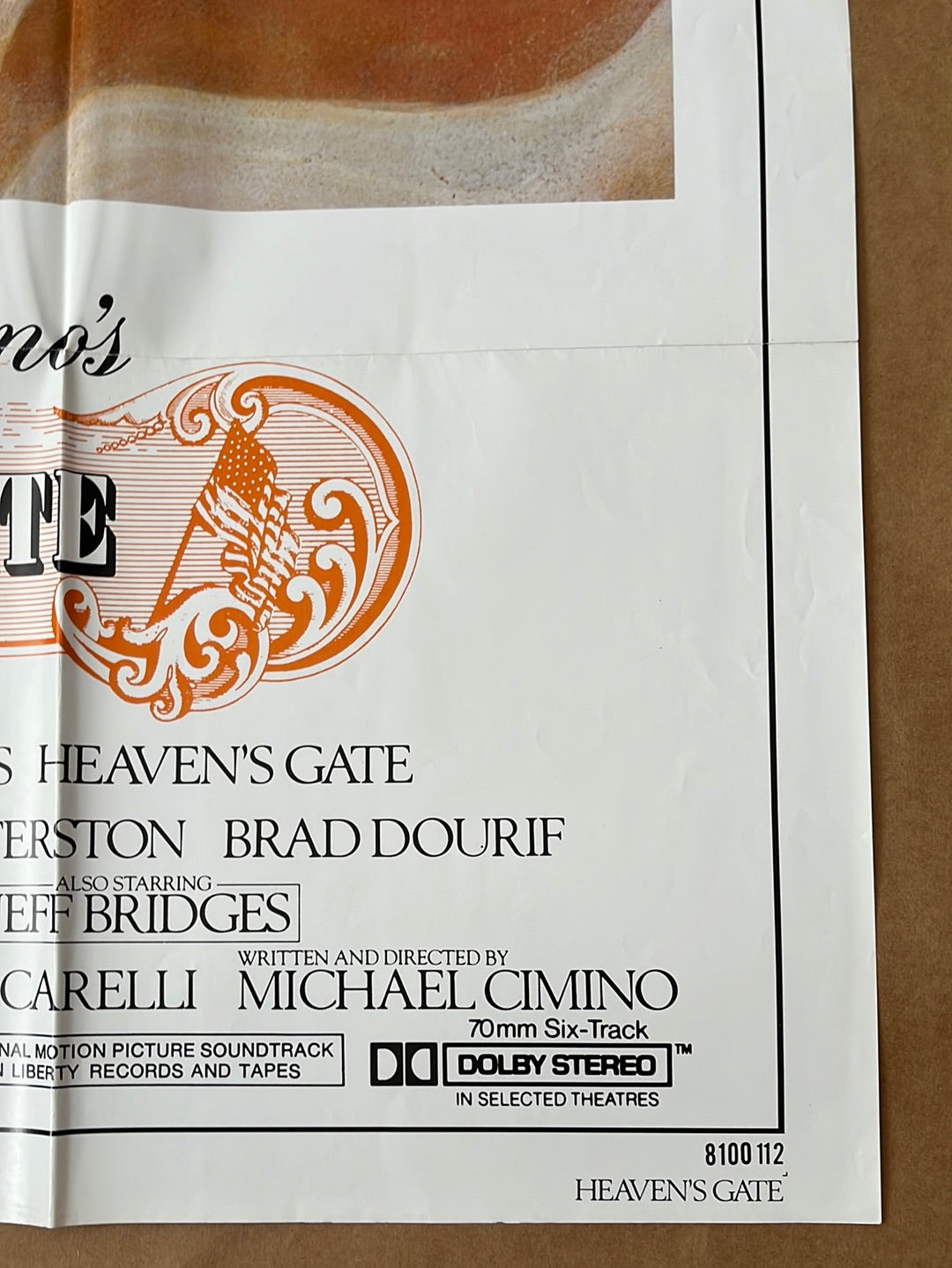 Heaven's Gate (1981) Original US One Sheet Cinema Poster