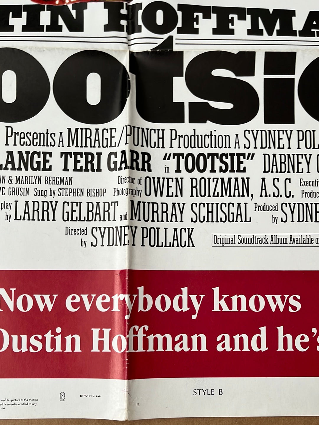 Tootsie (1982) Original US One Sheet Cinema Poster