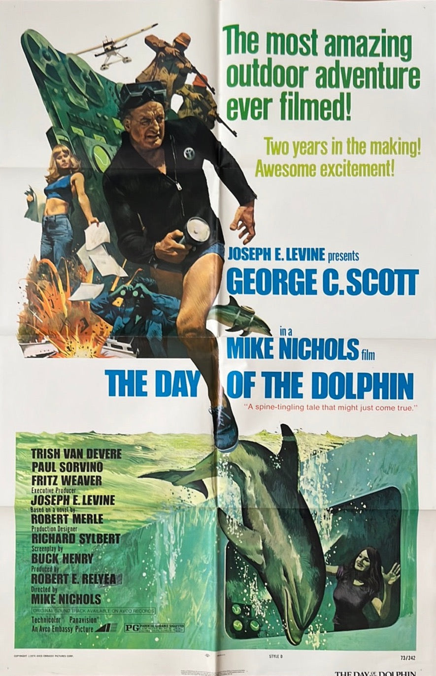 The Day Of the Dolphin Original US One Sheet Cinema Poster