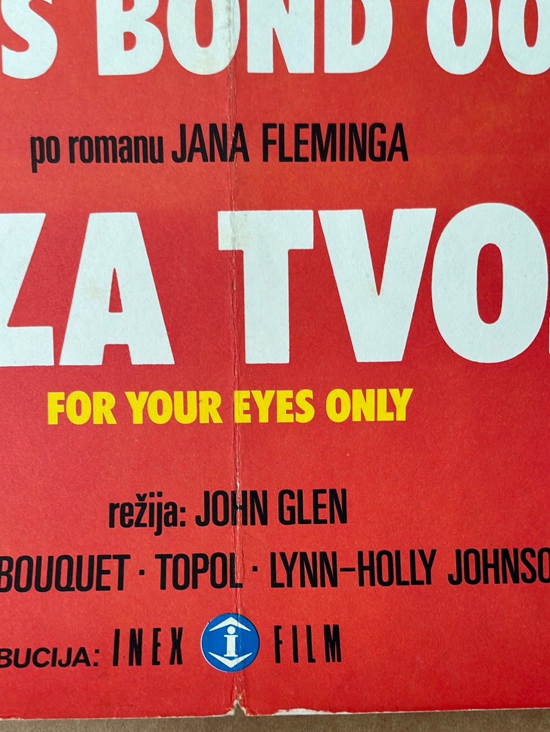 For Your Eyes Only (1981) Original Yugoslavian Cinema Poster