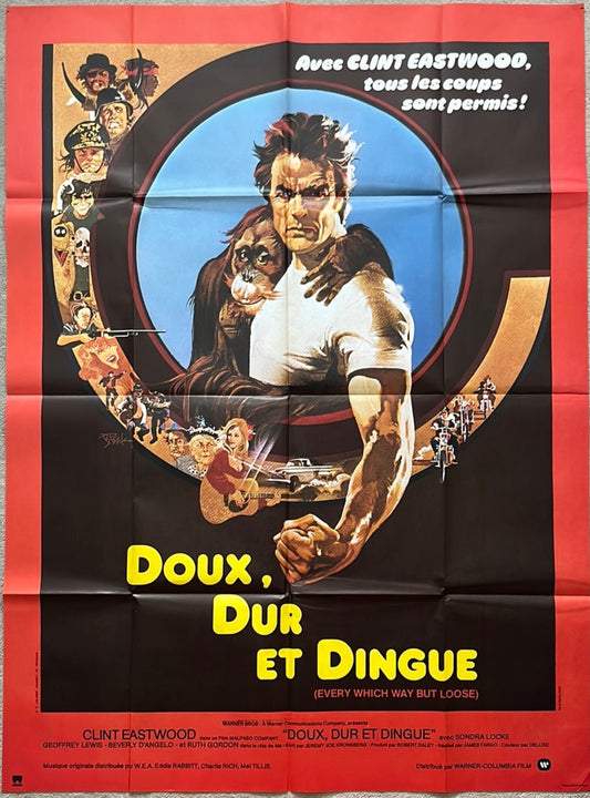 Every Which Way But Loose Original French Cinema Poster