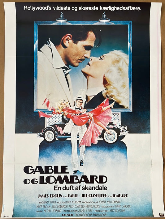 Gable & Lombard Original Danish Cinema Poster