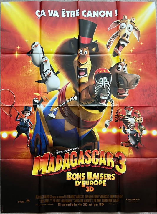 Madagascar 3 Original French One Panel Cinema Poster