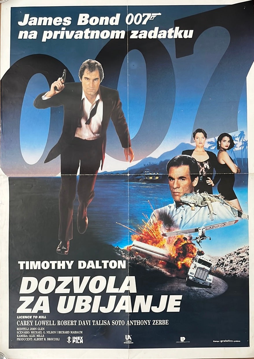 Licence To Kill Original Yugoslavian Cinema Poster