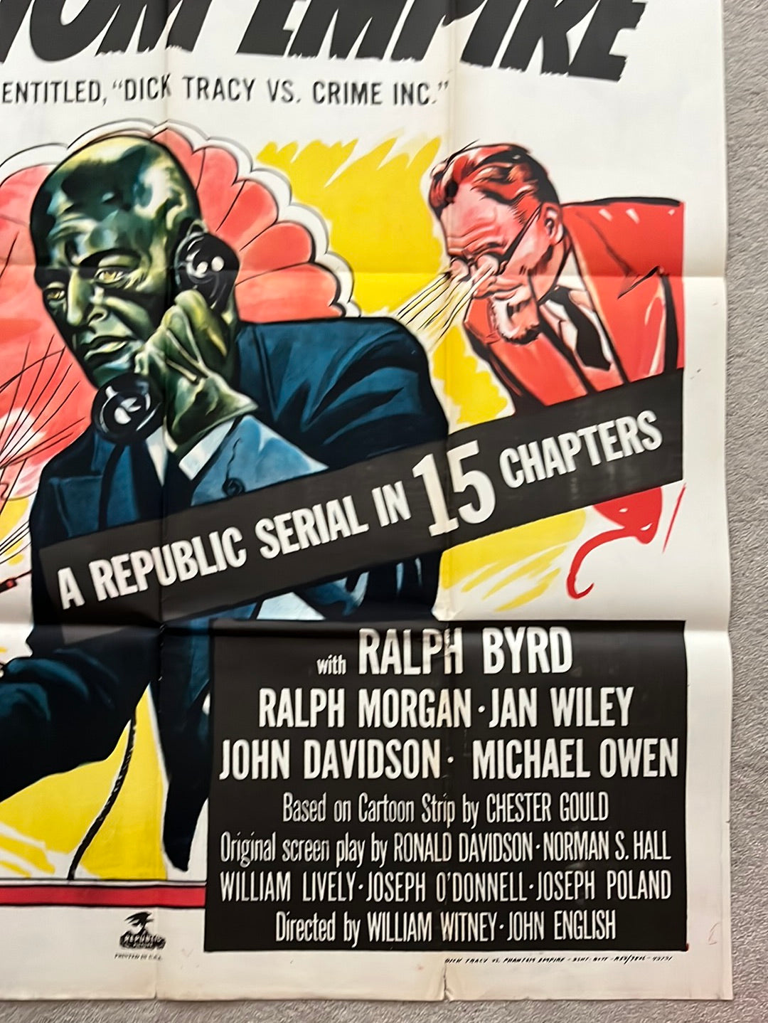 Dick Tracy vs. Phantom Empire (1952 Re-Release) Original US Three Sheet Cinema Poster