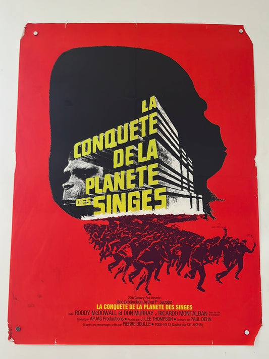 Conquest Of The Planet Of The Apes - La Conquete De La Planete Sed Singes (1972) Original French Affiche Cinema Poster