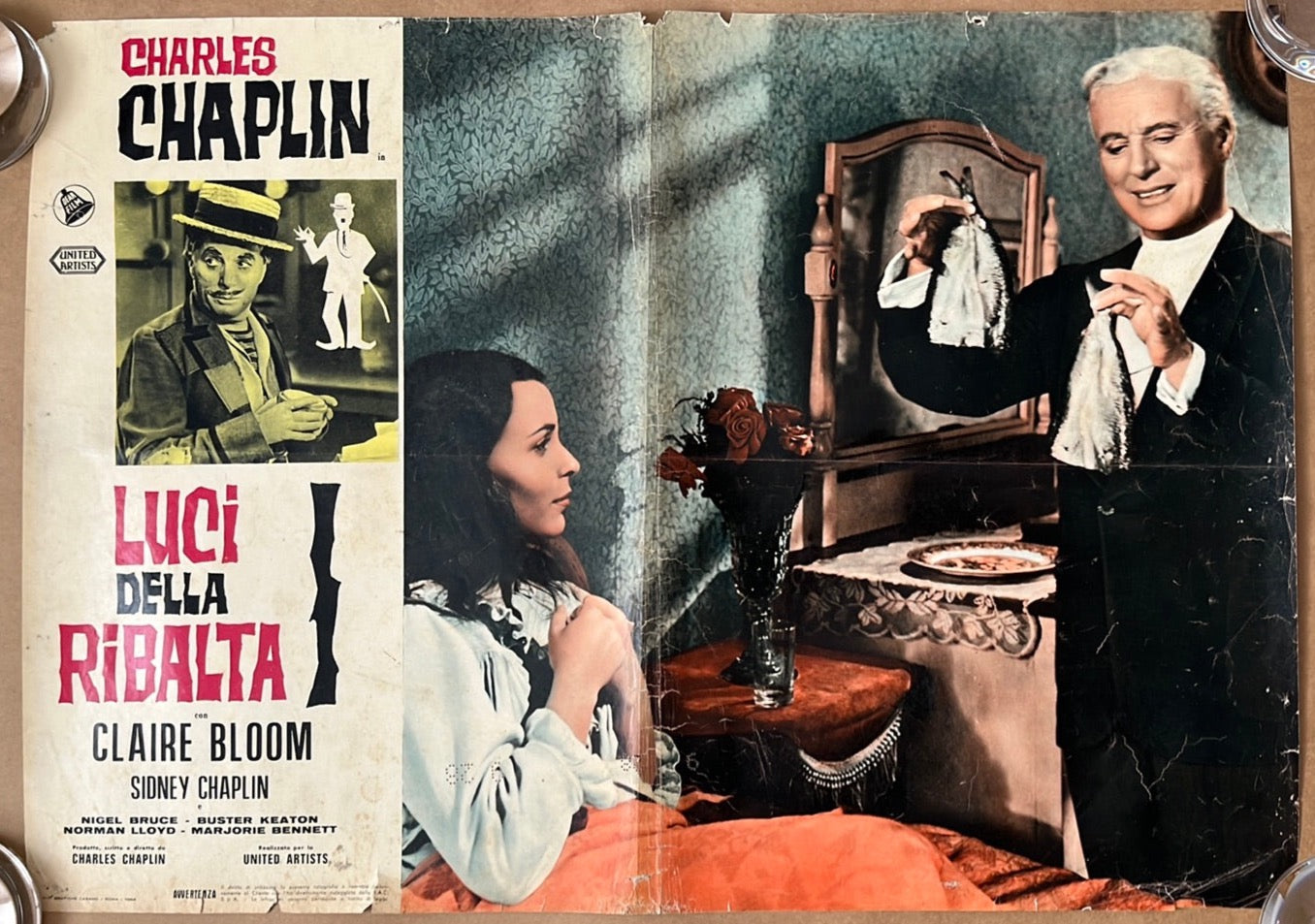 Limelight Original Italian Photobusta Cinema Poster Charlie Chaplin