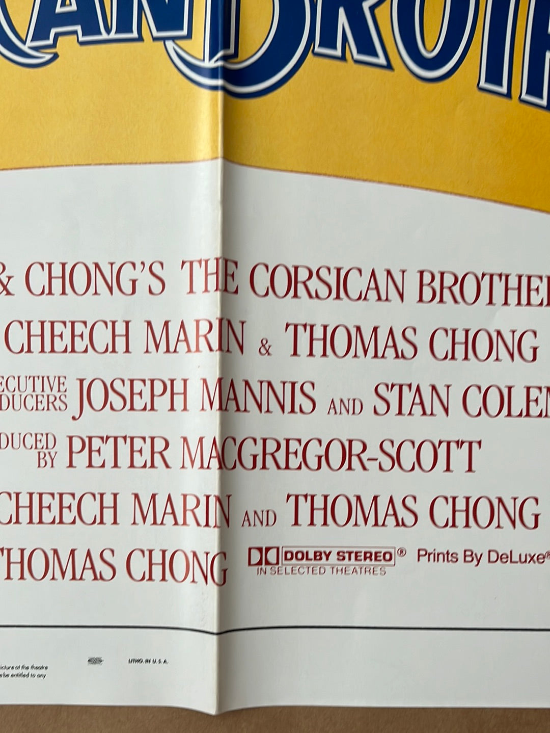 Cheech & Chong's The Corsican Brothers (1984) Original US One Sheet Cinema Poster