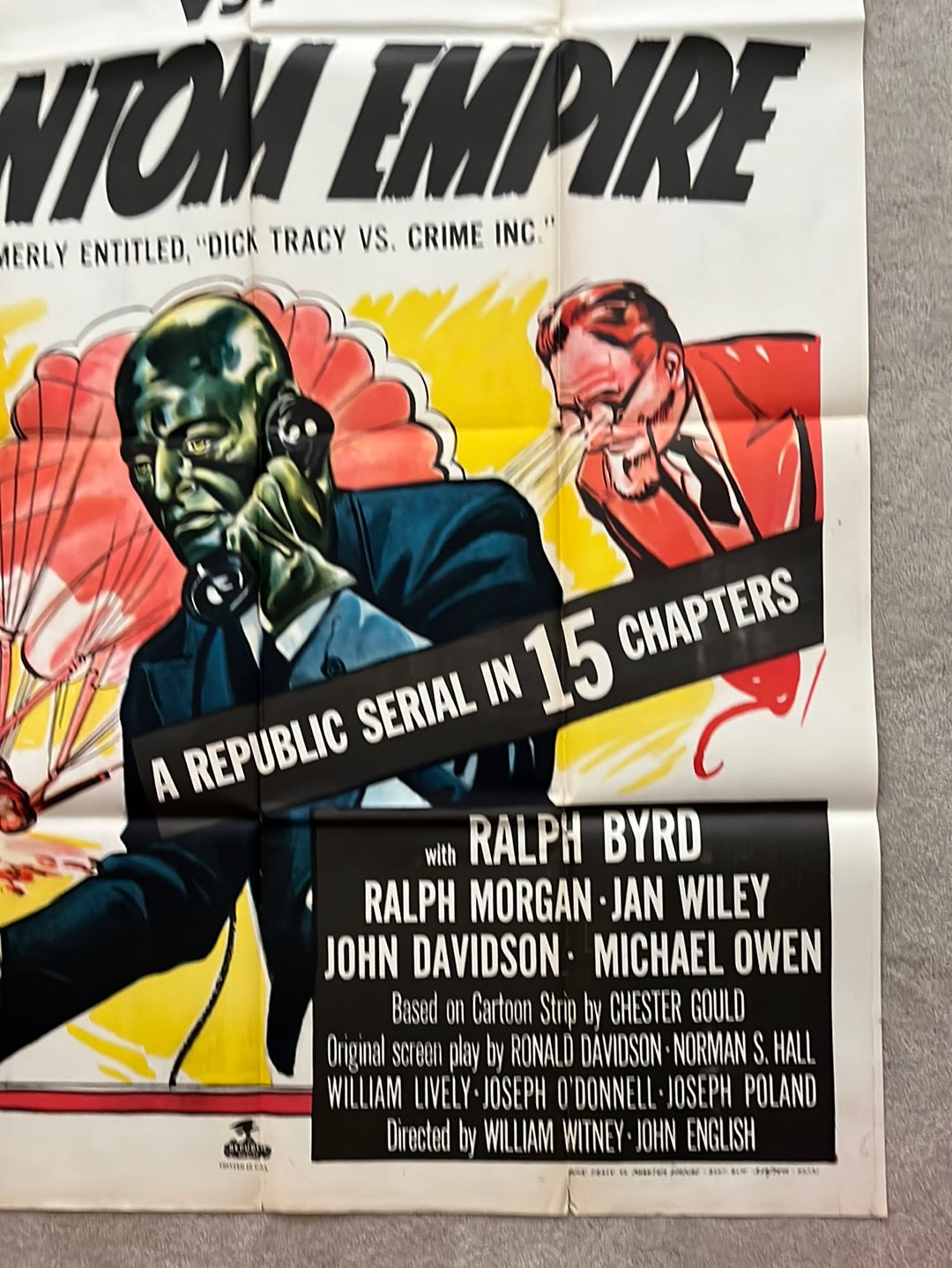 Dick Tracy vs. Phantom Empire (1952 Re-Release) Original US Three Sheet Cinema Poster