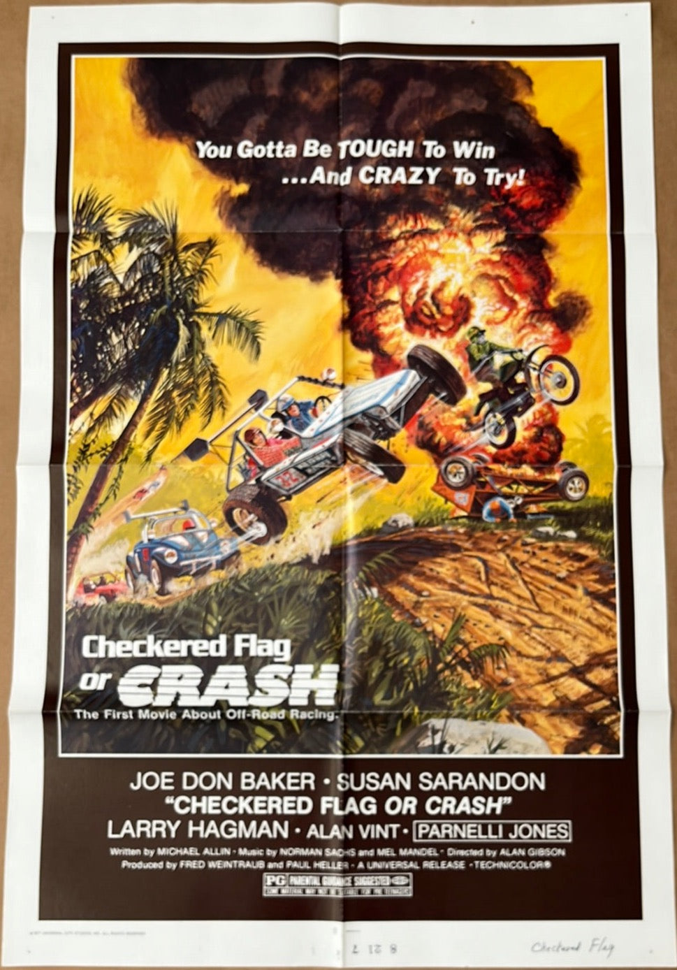 Checkered Flag Or Crash (1977) Original US One Sheet Cinema Poster