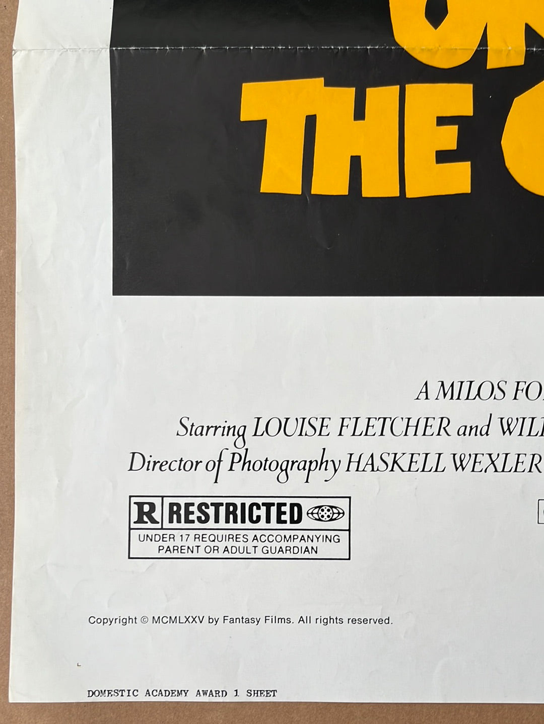 One Flew Over the Cuckoo's Nest (1975) Original US One Sheet Cinema Poster