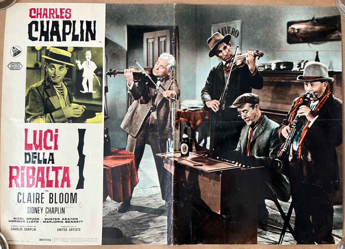 Limelight Original Italian Photobusta Cinema Poster Charlie Chaplin