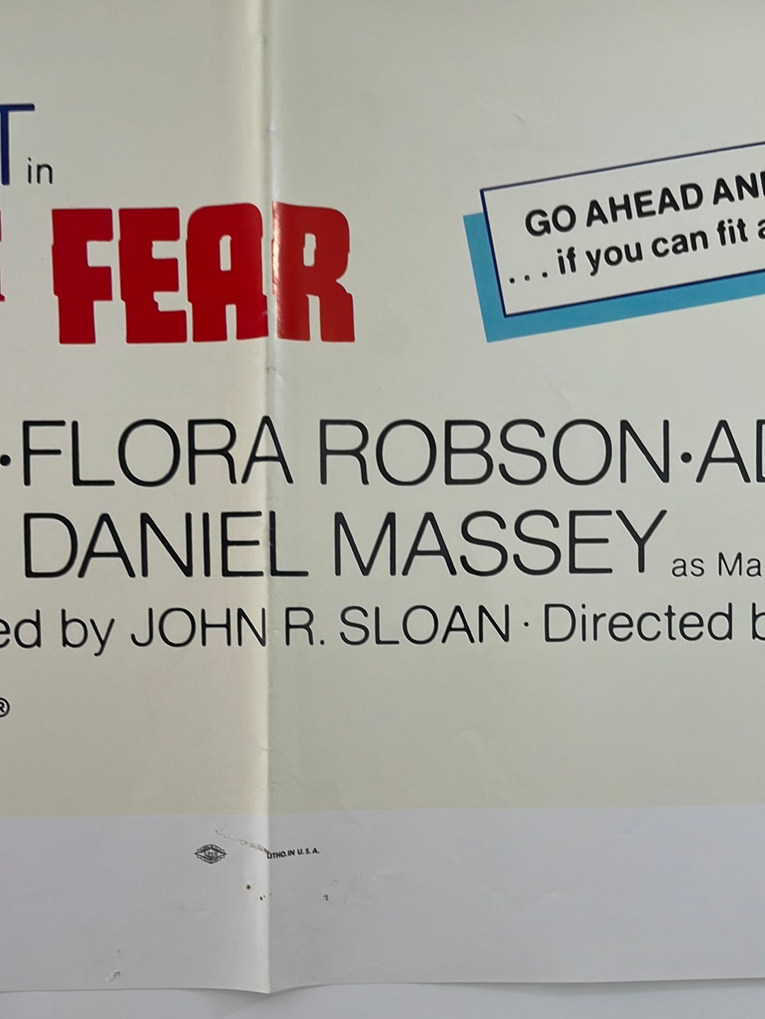 Fragment Of Fear (1970) Original US One Sheet Cinema Poster