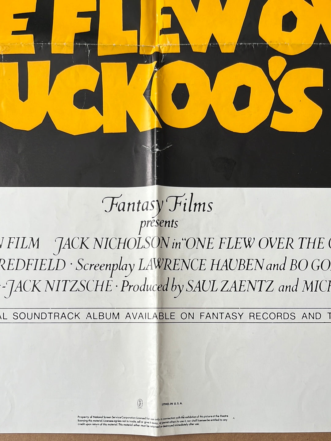 One Flew Over the Cuckoo's Nest (1975) Original US One Sheet Cinema Poster