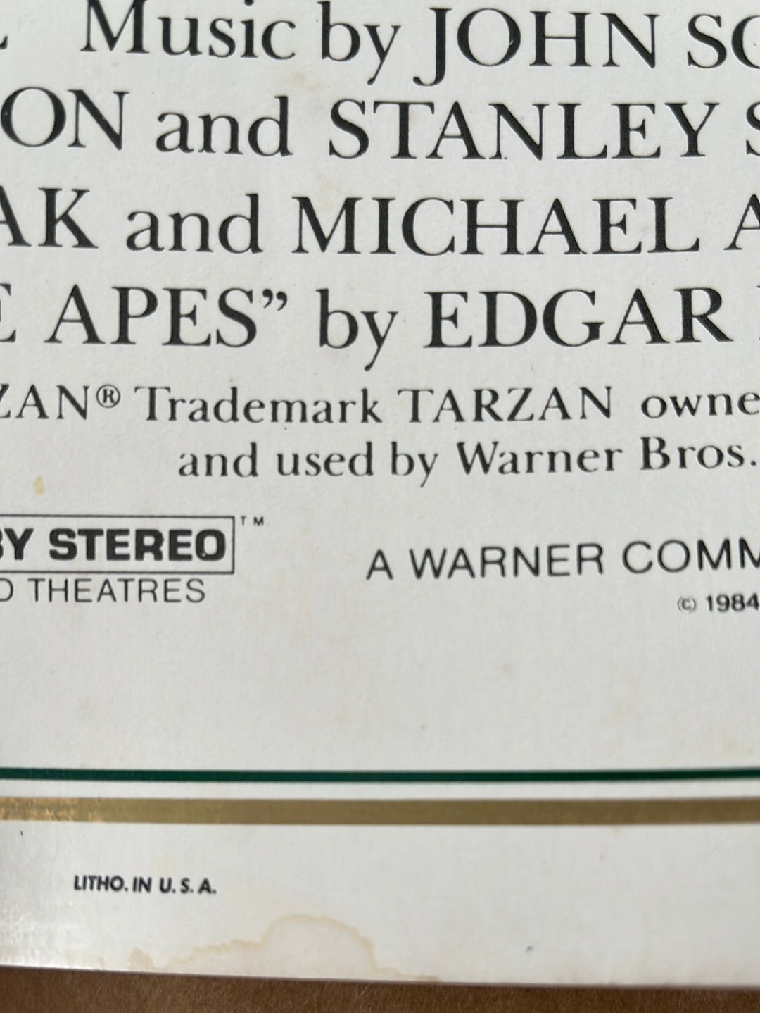 Greystoke - The Legend Of Tarzan (1983) Original US Insert Cinema Poster