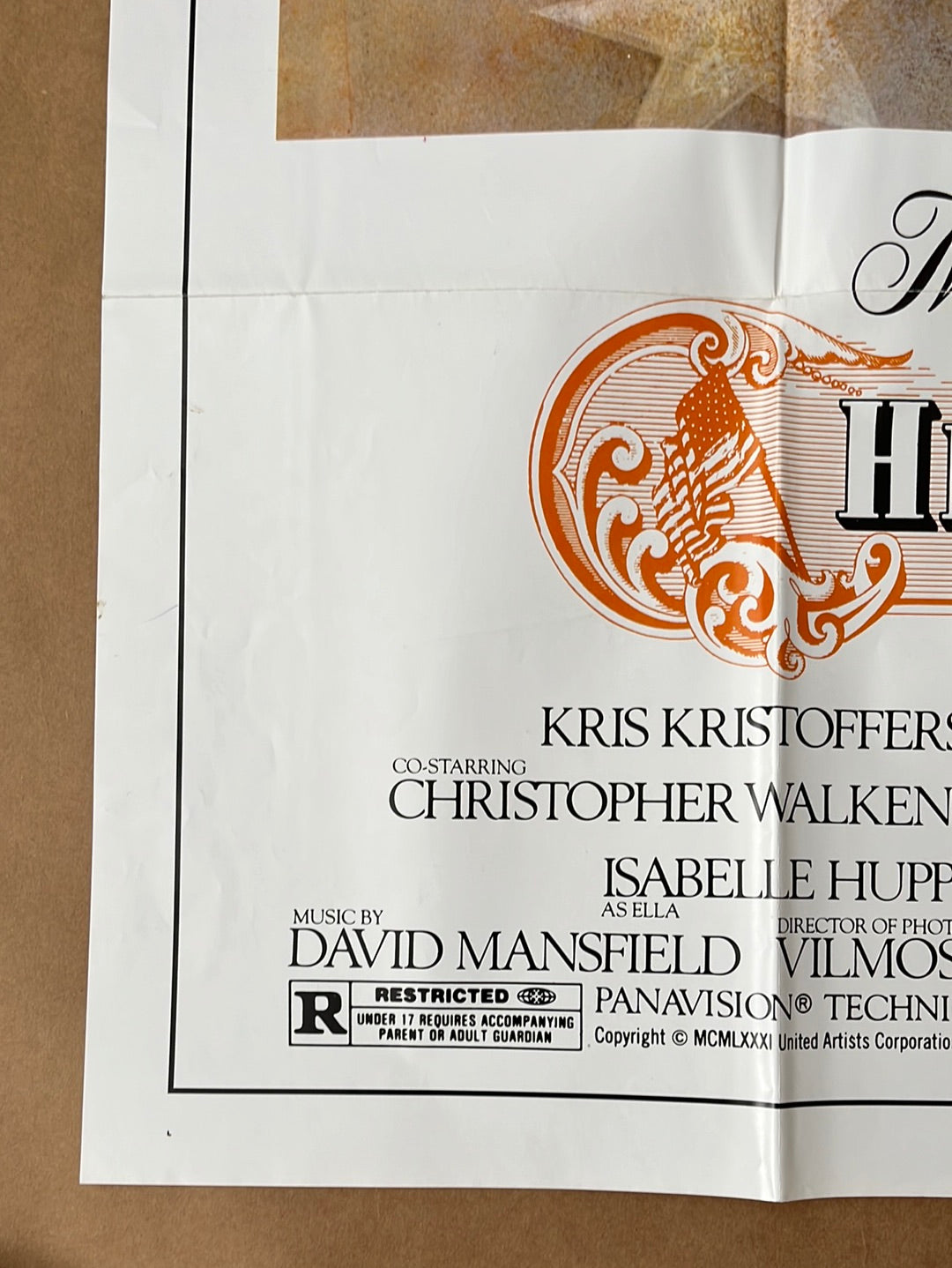 Heaven's Gate (1981) Original US One Sheet Cinema Poster