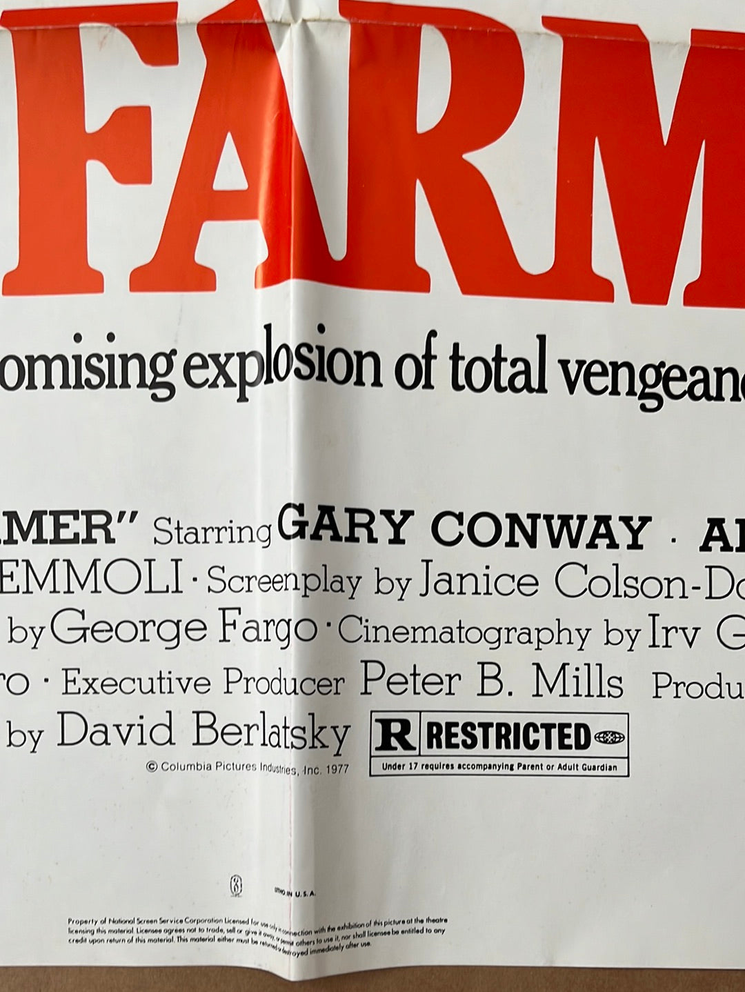 The Farmer (1977) Original US One Sheet Cinema Poster