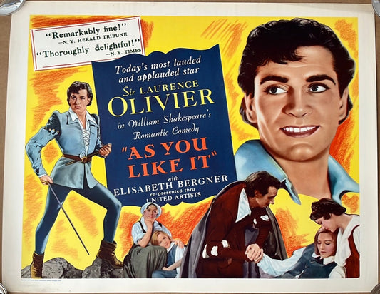 As You Like It (1949 Re-Release) Original US Half Sheet Cinema Poster